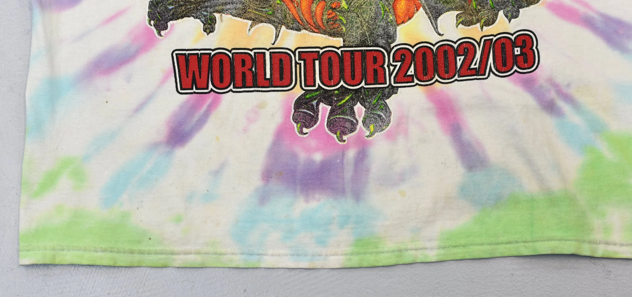 2002/2003 The Rolling Stones Licks World Tour Tie Dye Dragon Graphic Band  T-Shirt — Canned Ham Vintage